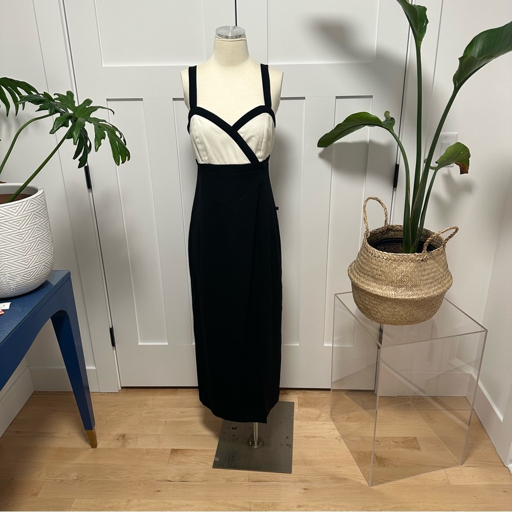 Liz Claiborne Black and Cream Formal Dress